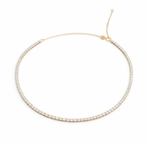 3mm CZ Gold Tennis Necklace