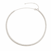 3mm CZ Silver Tennis Necklace