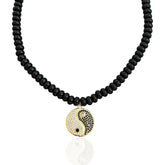 Balance, Harmony & Protection - Yin Yang Black Bead Necklace