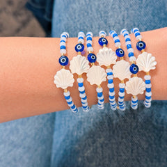 Blessed by the Sea — Seashell & Evil Eye Bracelet