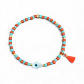 Blessings Flow to Me — Evil Eye Hamsa Beaded Bracelet