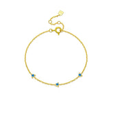 Blue Cz Triangle Chain Bracelet