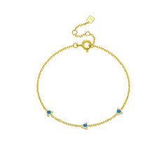 Blue Cz Triangle Chain Bracelet