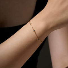 Blue Cz Triangle Chain Bracelet