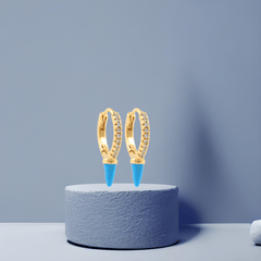 Blue Spike Hoop Earrings