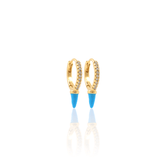 Blue Spike Hoop Earrings