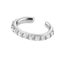 Clear Cz Ear Cuff Silver
