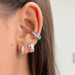 Clear Cz Ear Cuff Silver