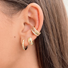 Colorful Cz Ear Cuff Gold