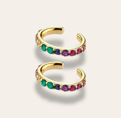 Colorful Cz Ear Cuff Gold