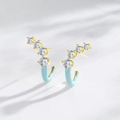 CZ Curve Earrings