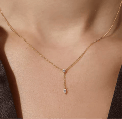 CZ Drop Y Necklace
