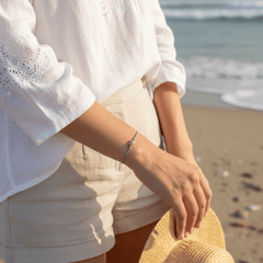 CZ Tiny Sea Turtle Braided Bracelet