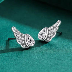 CZ Wing Stud Earrings