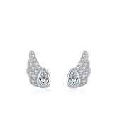 CZ Wing Stud Earrings