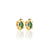 Emerald Turtle Hoop Earrings