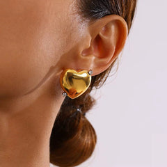 Gold Cz Heart Earrings