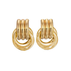 Gold Knot Circle Earrings