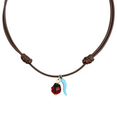 Good Luck Walks With Me — Ladybug & Cornicello Cord Necklace
