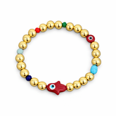 Hamsa Hand Gold Ball Bracelet