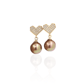Heart Pearl Stud Earrings