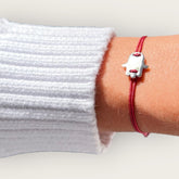 I Am a Magnet for Blessings — Hamsa Hand Silver Bracelet