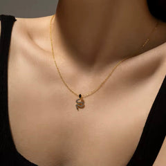 I Am Guided by Strength and Protection — CZ Black Snake Necklace