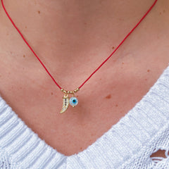 I Am Surrounded by Luck and Protection — Red String Necklace