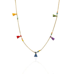 I Attract Joy Everywhere I Go — Multicolor Tassel Necklace