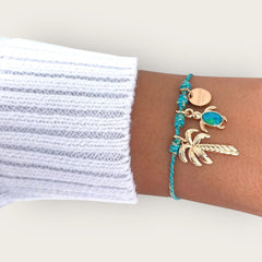 I Carry the Ocean Within — Palm Tree & Turtle Bracelet