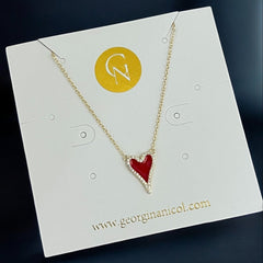 I Radiate Love and Strength — Red Heart Necklace