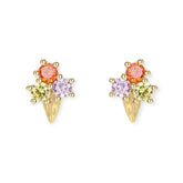 Ice Cream Cone Tiny Stud Earrings