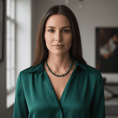 Malachite & Ruby Beaded Necklace