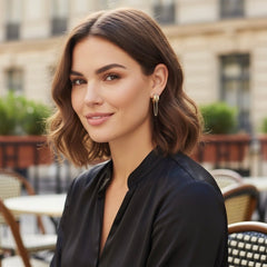 Modern Edge Earrings – Two Tone Chain Hoops