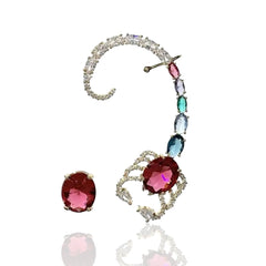 Multicolor Cz Scorpion Ear Climber