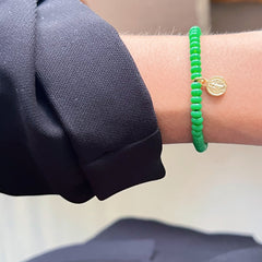 My Spirit Is Protected and Guided — Saint Benedict Green Beaded Bracelet