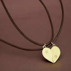 One for you One for me - Half Heart Cord Necklace