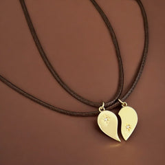 One for you One for me - Half Heart Cord Necklace
