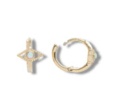 Opal Evil Eye Hoop Earrings