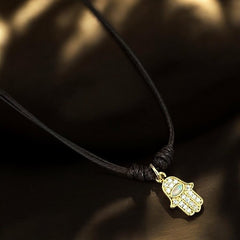 Protection & Energy - Opal Hamsa Hand Necklace