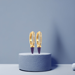 Purple Spike Hoop Earrings