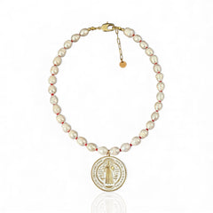 Saint Benedict Pearl Necklace