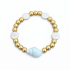 Seashell Gold Ball Bracelet