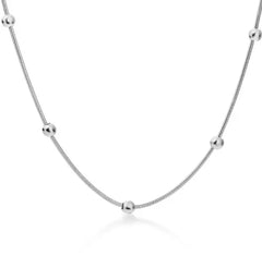 Silver Beaded Chain Necklace