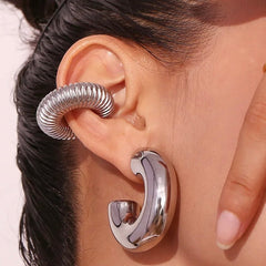 Silver Chunky Earrings