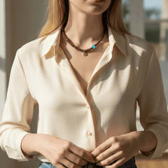 Tiger’s Eye Evil Eye Necklace