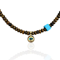 Tiger’s Eye Evil Eye Necklace