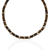 Tiger’s Eye Necklace with Clear Teardrops