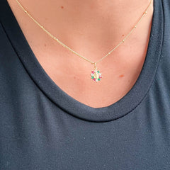 Tiny Cz Virgin Necklace