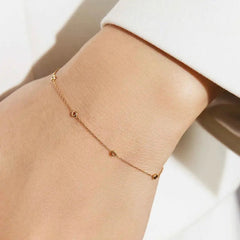 14k Solid Gold White Topaz & Sapphire Gemstone Bracelet